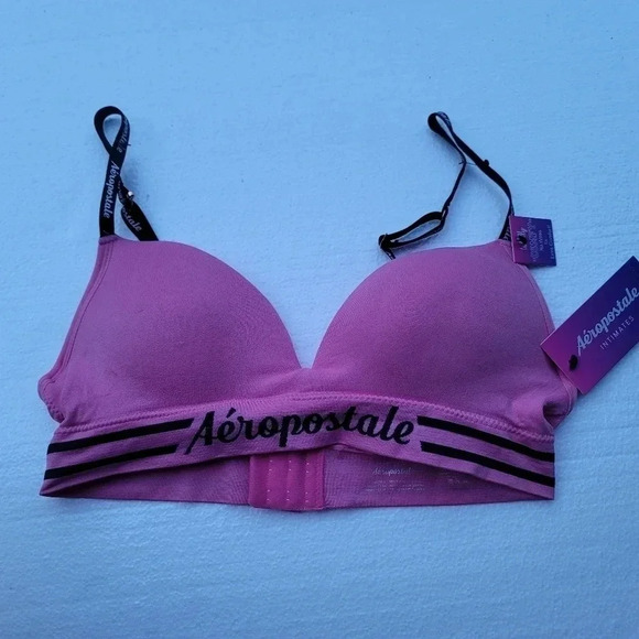 New Aeropostale 36C Bra Gray Pink Totally Comfy No Wires for Extra Comfort 2pack - Picture 8 of 9